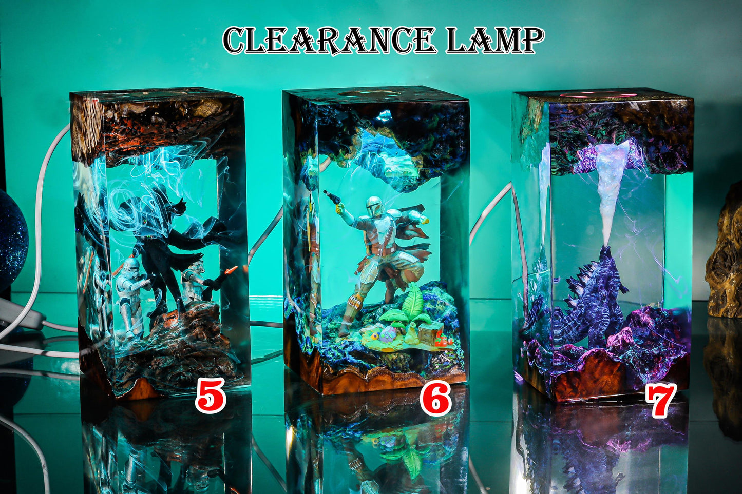 CLEARANCE Night Light, Custom Anime Night Lamp, Epoxy Resin Lamp, Handmade Resin & Wood Lamp, Custom Night Light, Handcrafted Gift