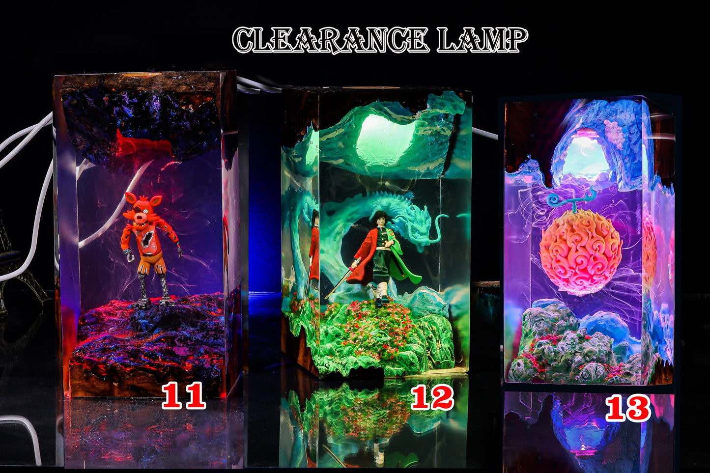 CLEARANCE Night Light, Custom Anime Night Lamp, Epoxy Resin Lamp, Handmade Resin & Wood Lamp, Custom Night Light, Handcrafted Gift