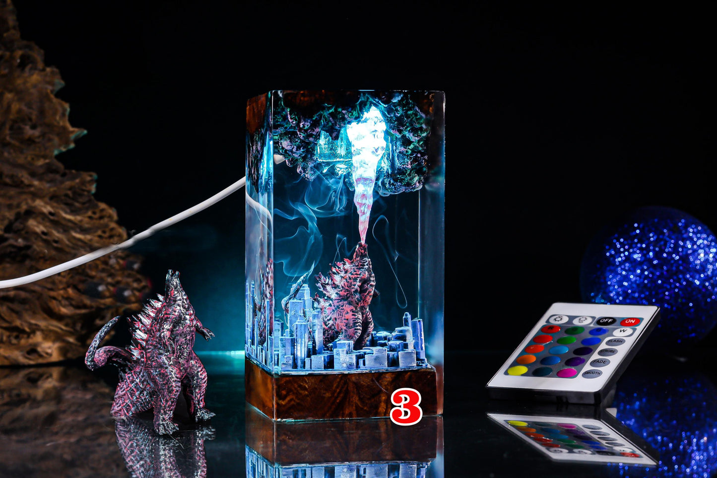 CLEARANCE Night Light, Custom Anime Night Lamp, Epoxy Resin Lamp, Handmade Resin & Wood Lamp, Custom Night Light, Handcrafted Gift